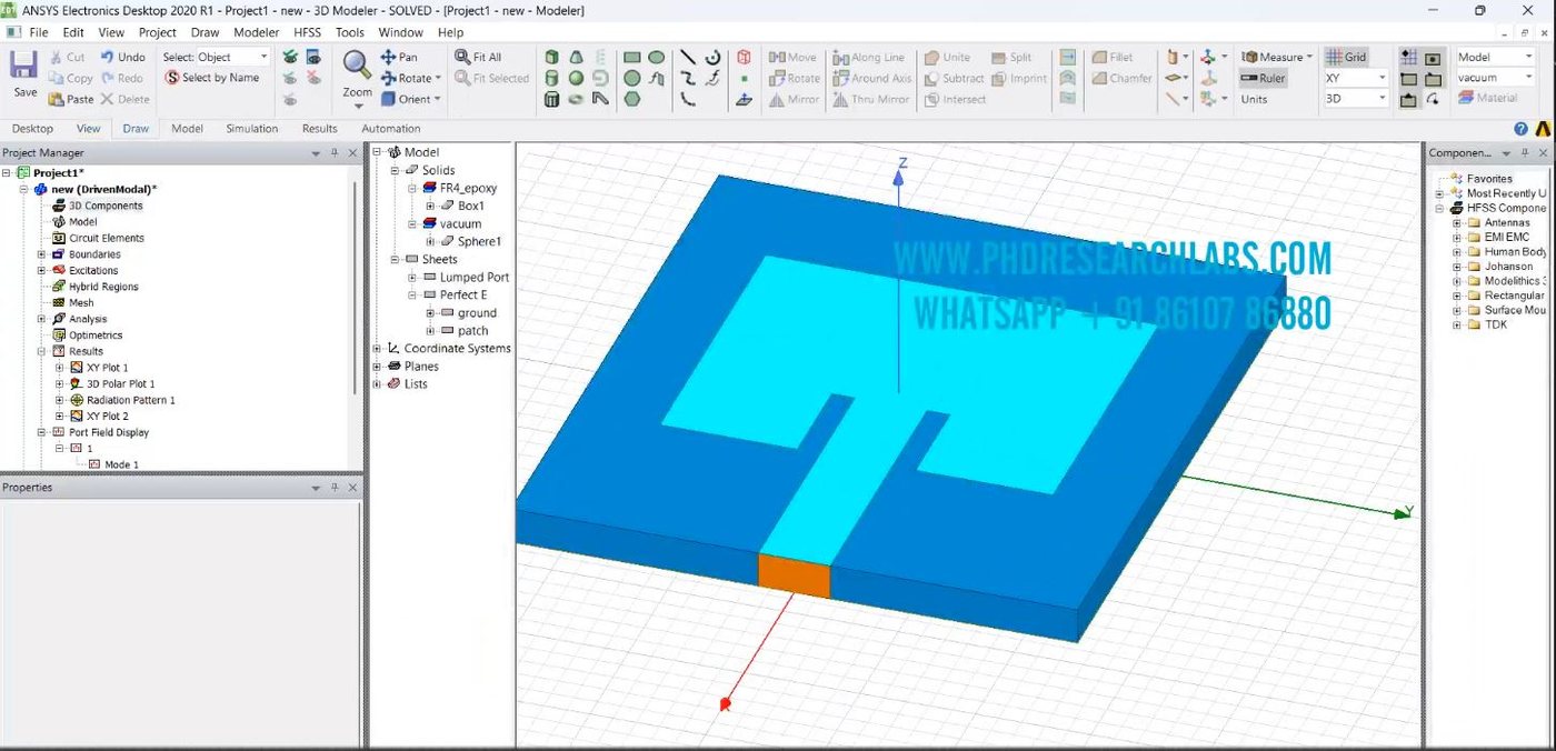 HFSS Antenna Geometry Model screenshot