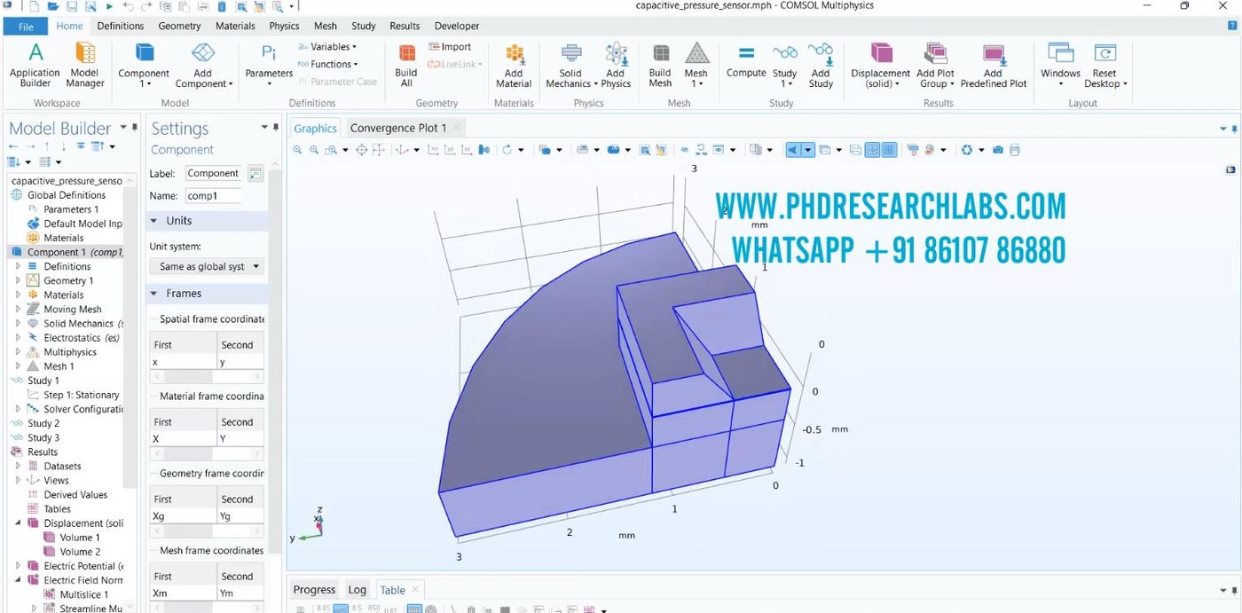 COMSOL Capacitive Pressure Sensor screenshot