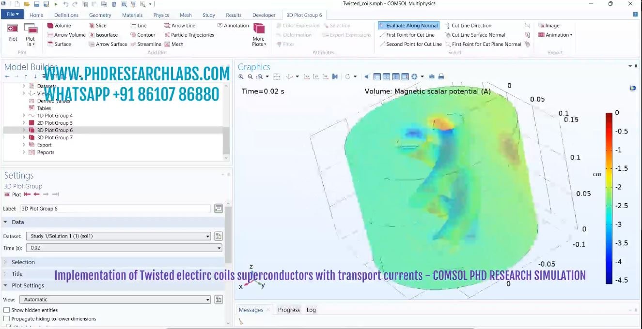 COMSOL Twisted Coil Superconductor Result screenshot